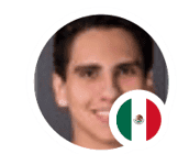 Luis, smiling headshot with Mexican flag overlay